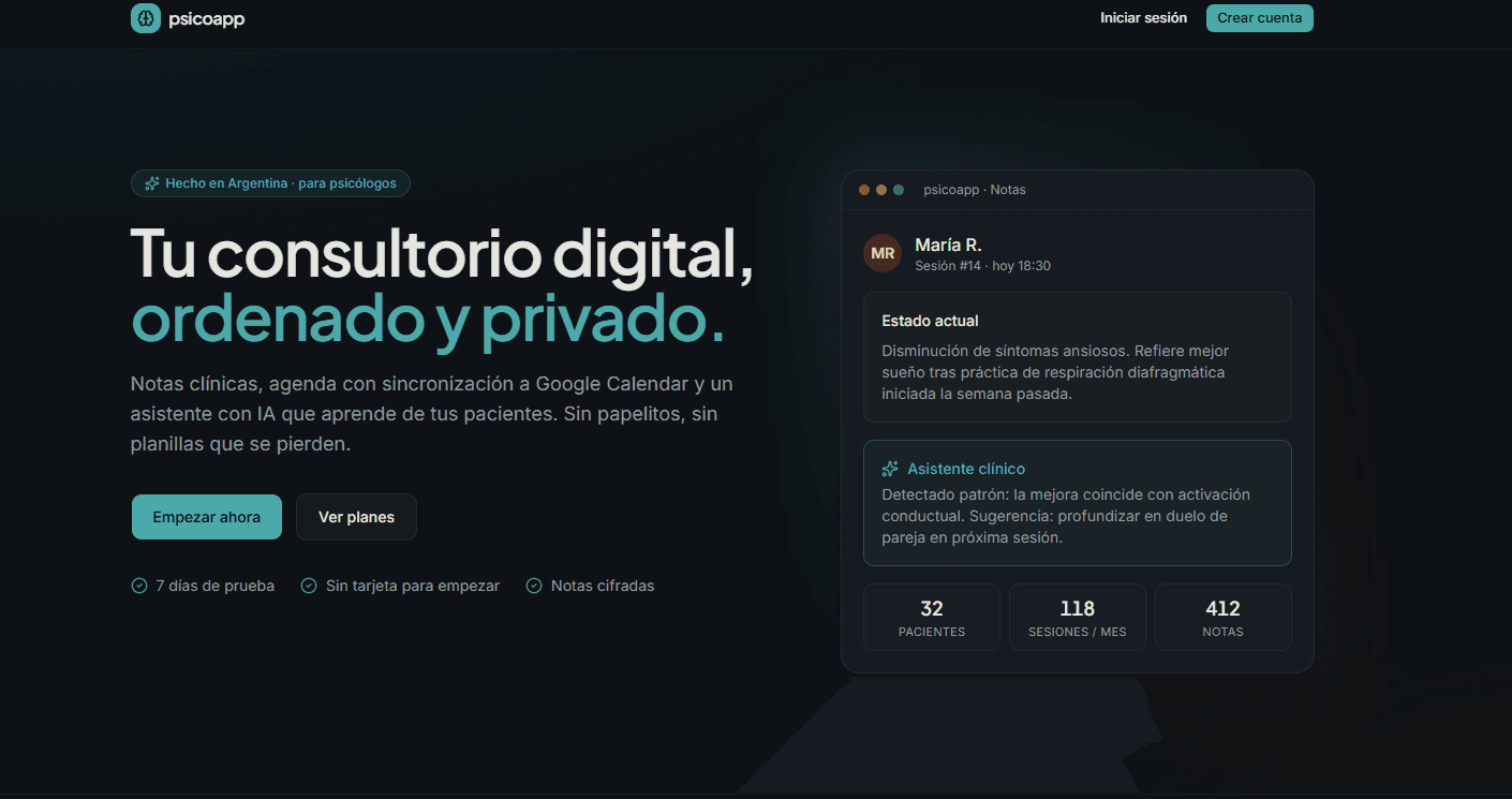 Captura de PsicoApp